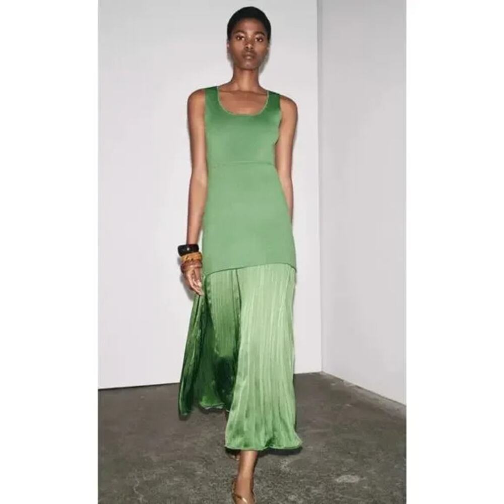 Zara Two-Tone Green Maxi Dress